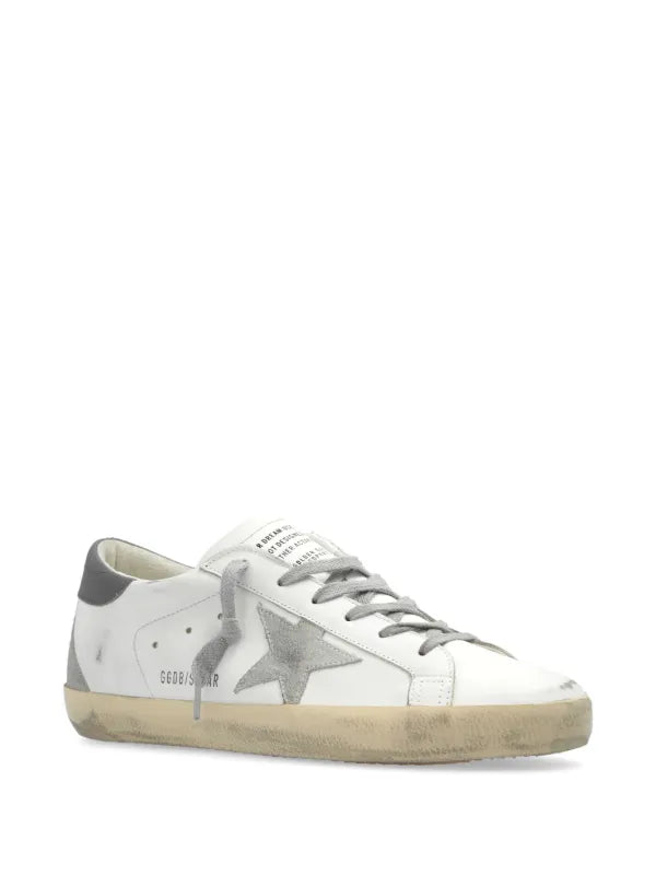 Super-star distressed leather sneakers